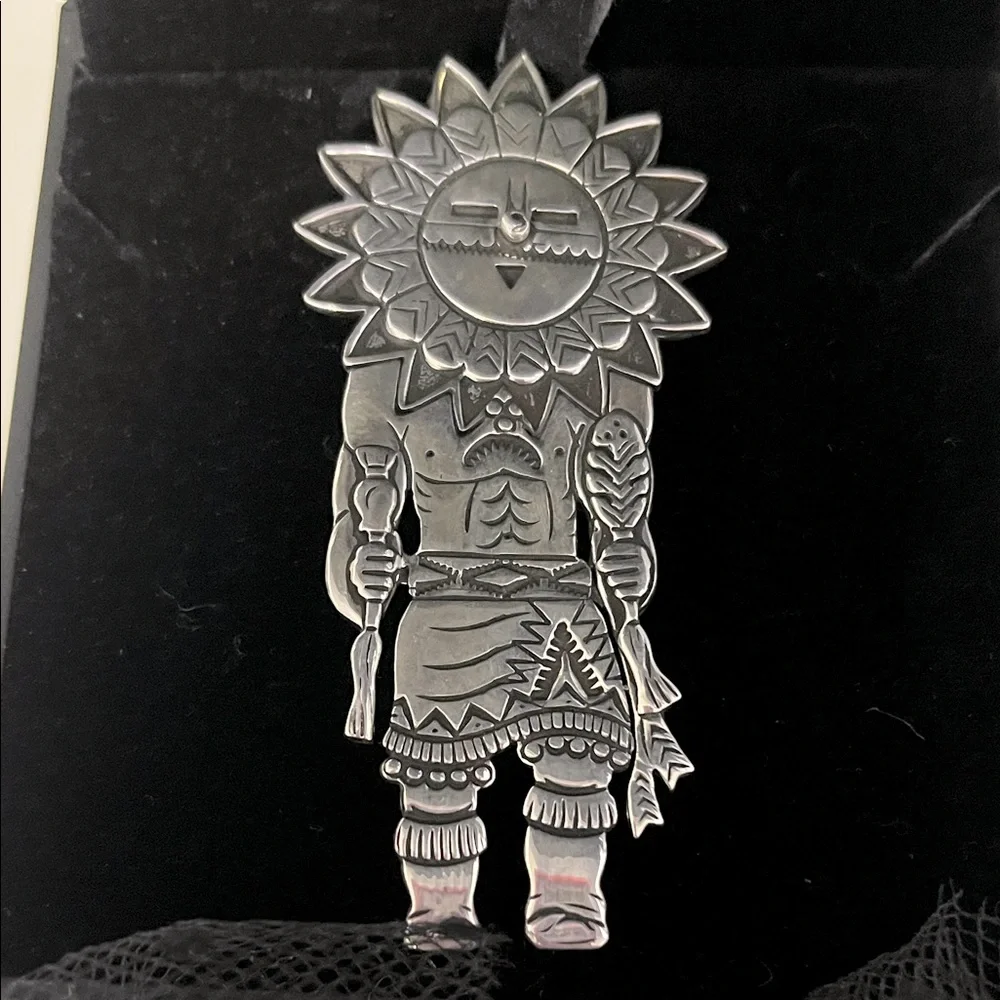 Vintage Fred F. Charley Navajo Kachina Dancer Brooch 925 Sterling Sliver Signed - Picture 1 of 5